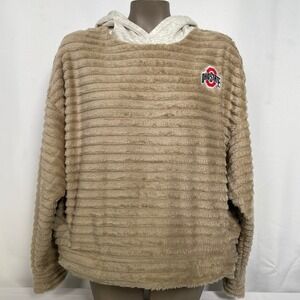 Ohio State Buckeyes NCAA Sherpa Plush Hooded Sweatshirt Women's XL NWT